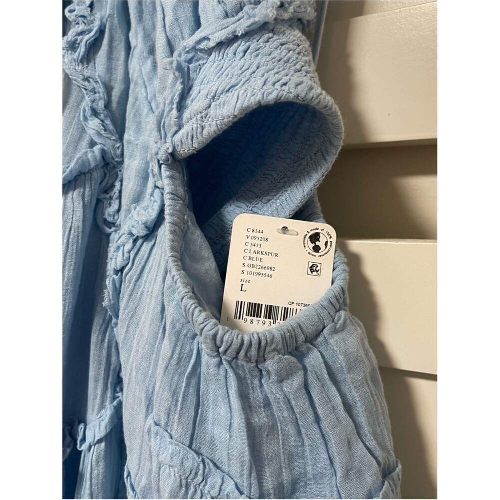 Free people Coconico Mini Dress in blue Sz L NWT - Picture 4 of 5